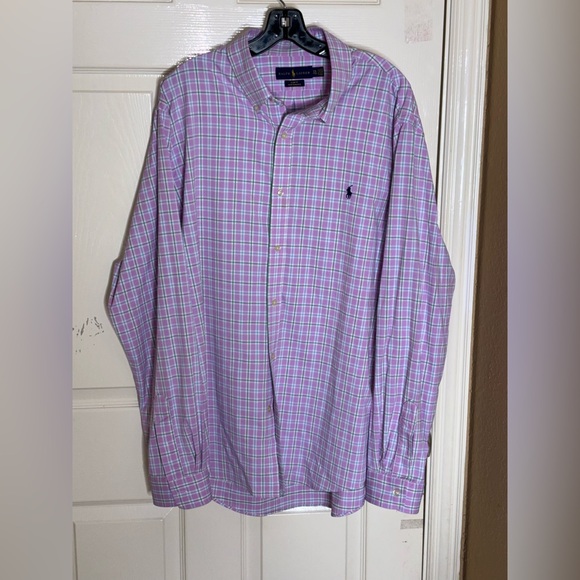 Ralph Lauren Shirt Mens XXL Pink Slim Fit Button Up Performance Pony - Picture 8 of 9